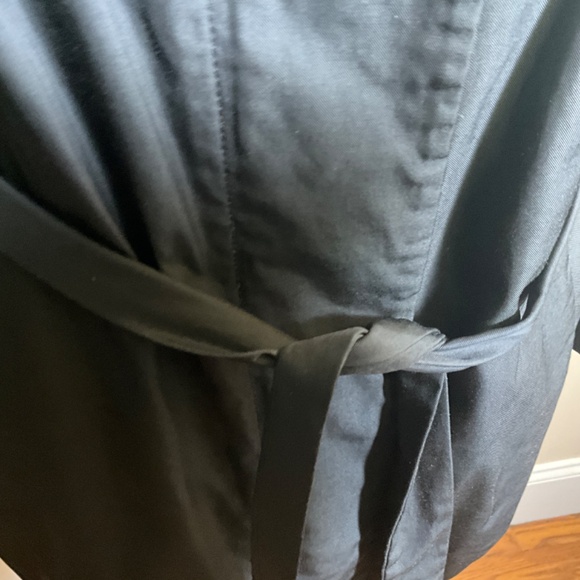 CLUB MONACO black quilted PARKA/jacket  waist tie S/P - Picture 3 of 11